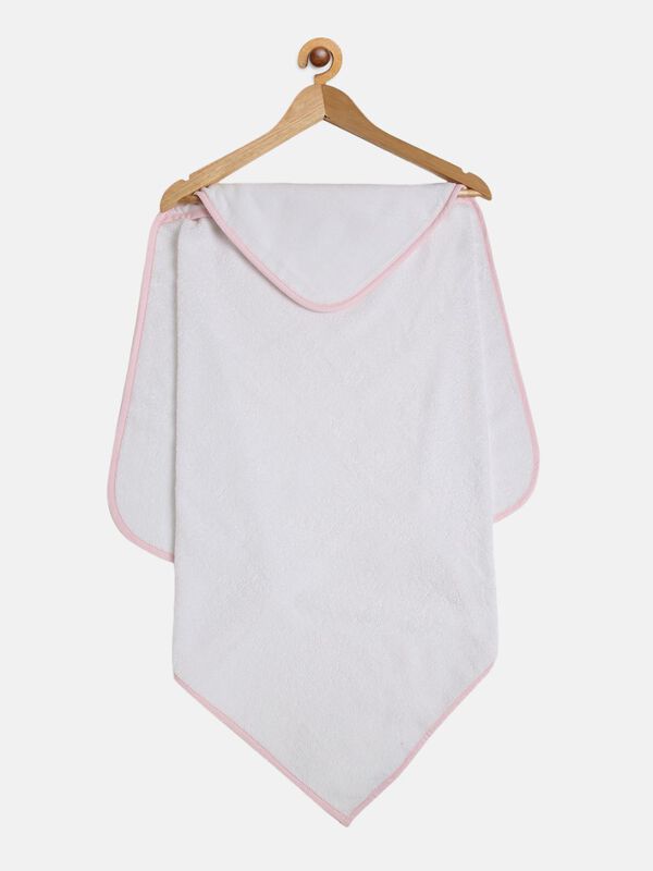 White and Pink Terry Towel With Hood image number 0